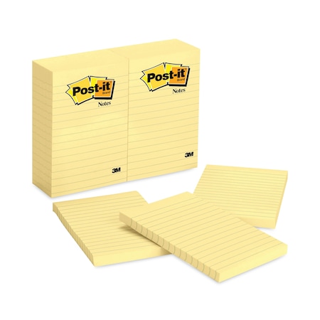 Post-It Note, Postit, Ruled4"X6", Yllw, PK12 660YW